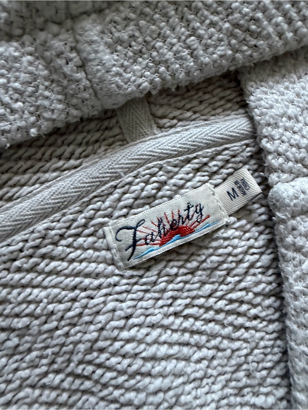 Faherty Seabrook French Terry Hoodie in Cream coastal preppy Nantucket yachty - Picture 4 of 6